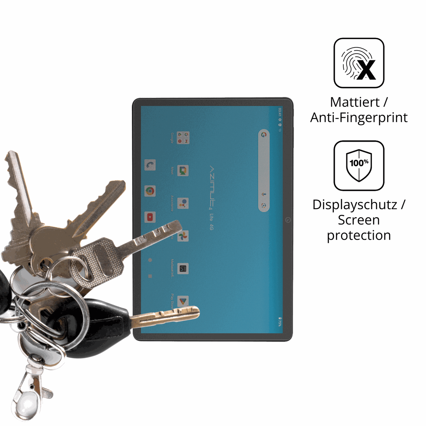 dipos Displayschutz für Mediacom SmartPad Azimut 4 Lite, mattierte Oberfläche, Blickschutzfilter und perfekter Passform