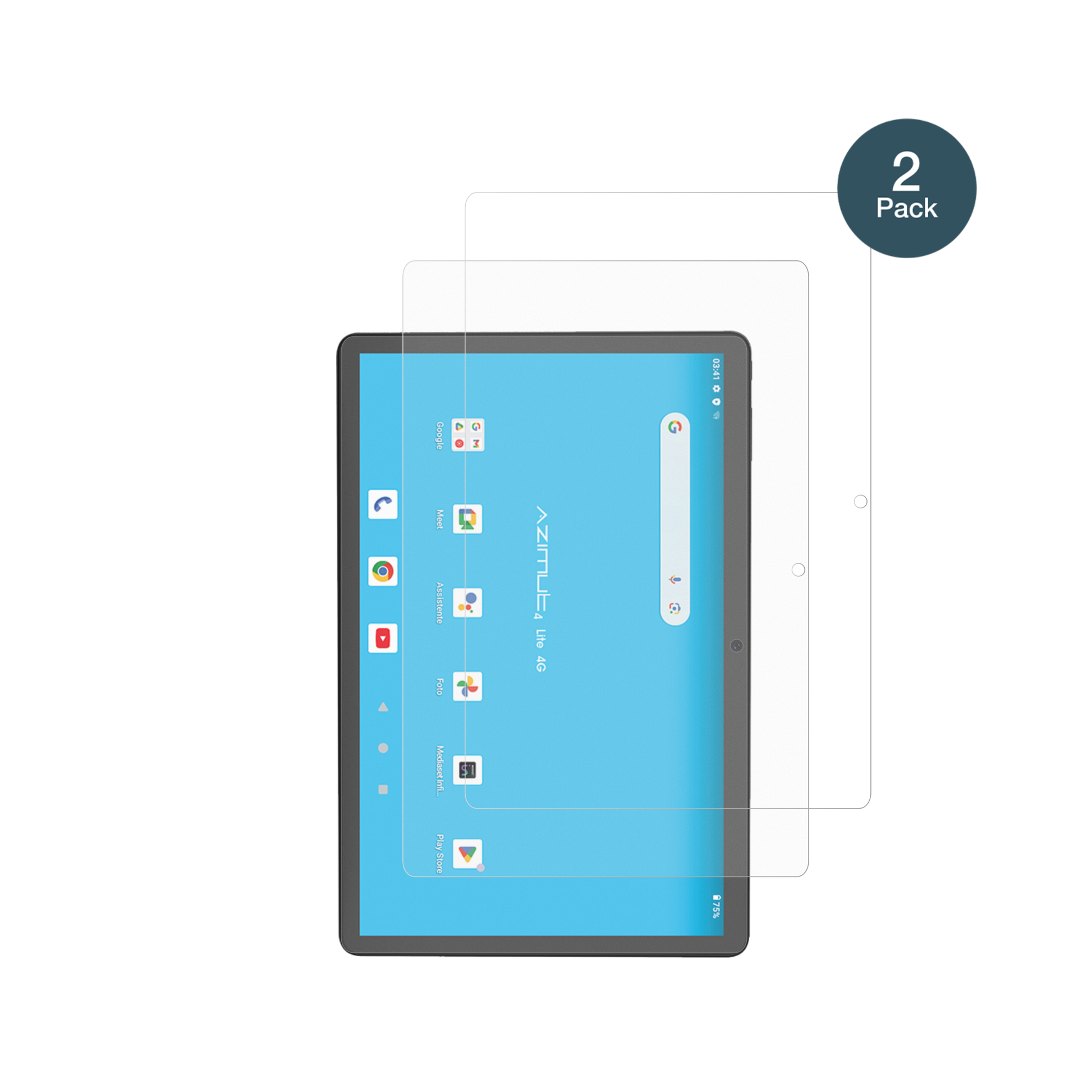 MediacomSmartPad Azimut 4 Lite mit aufgebrachter dipos Panzerfolie, die lästige Fingerabdrücke minimiert