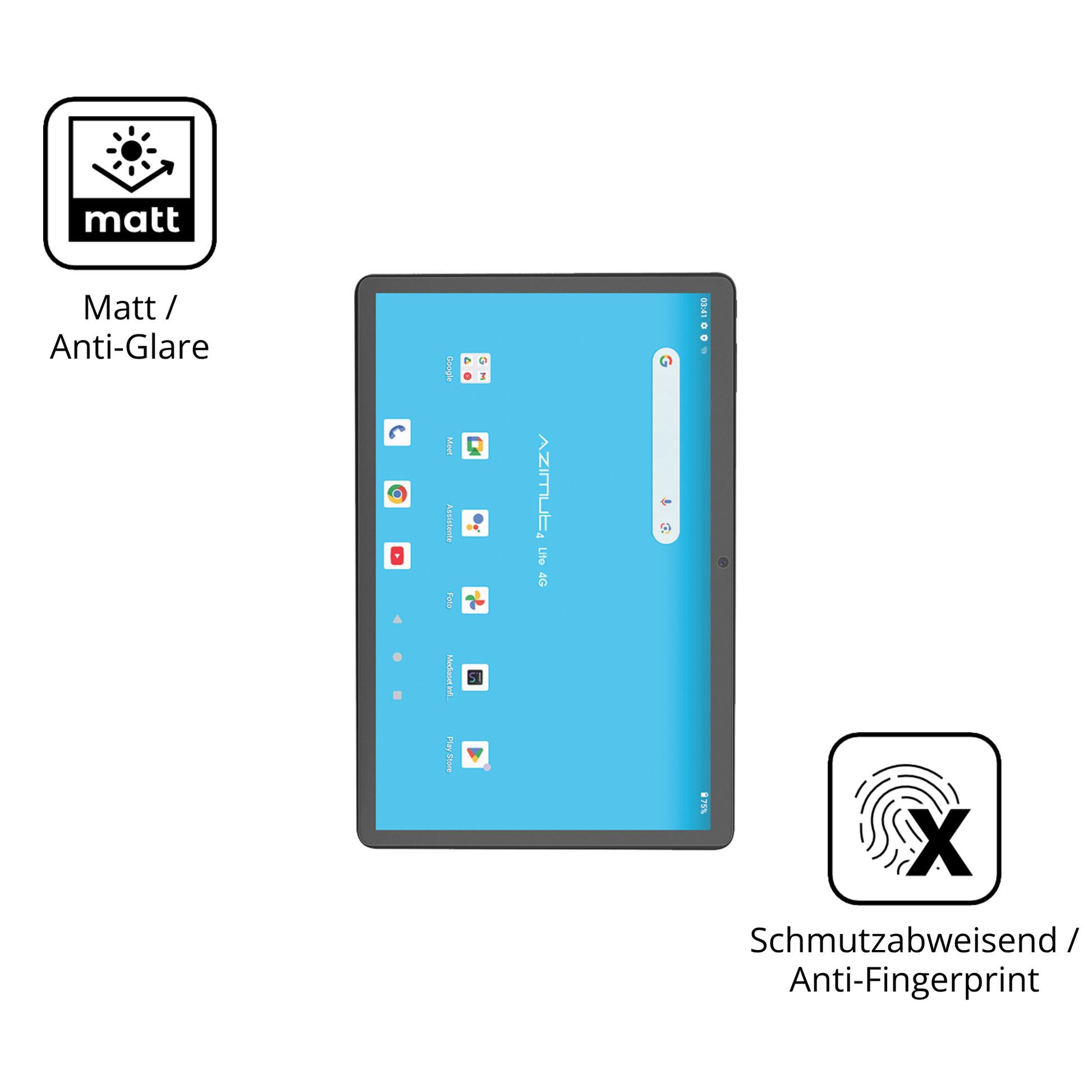 9H Hartbeschichtete, flexible Folie passend zugeschnitten für Mediacom SmartPad Azimut 4 Lite
