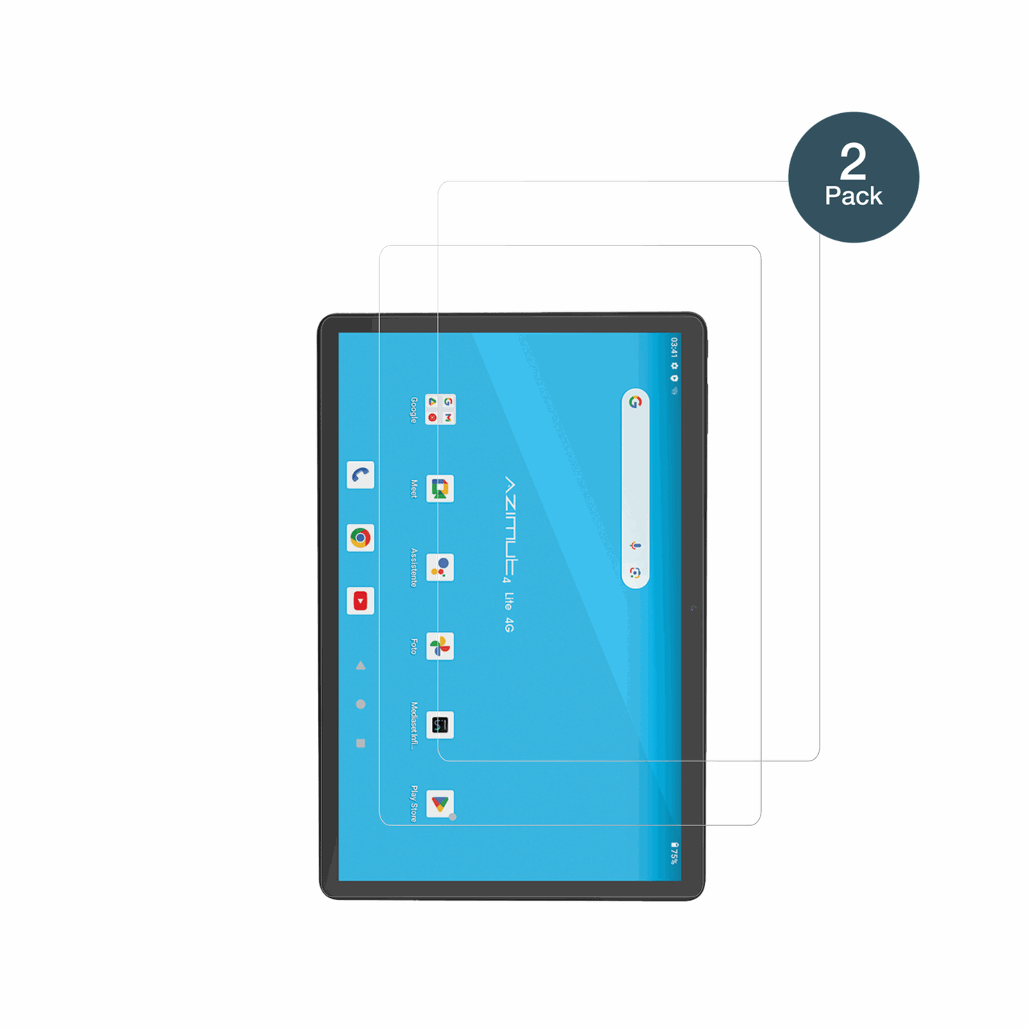 MediacomSmartPad Azimut 4 Lite mit aufgebrachter dipos Flex Schutzfolie, glasklare Darstellung ohne Einschränkungen