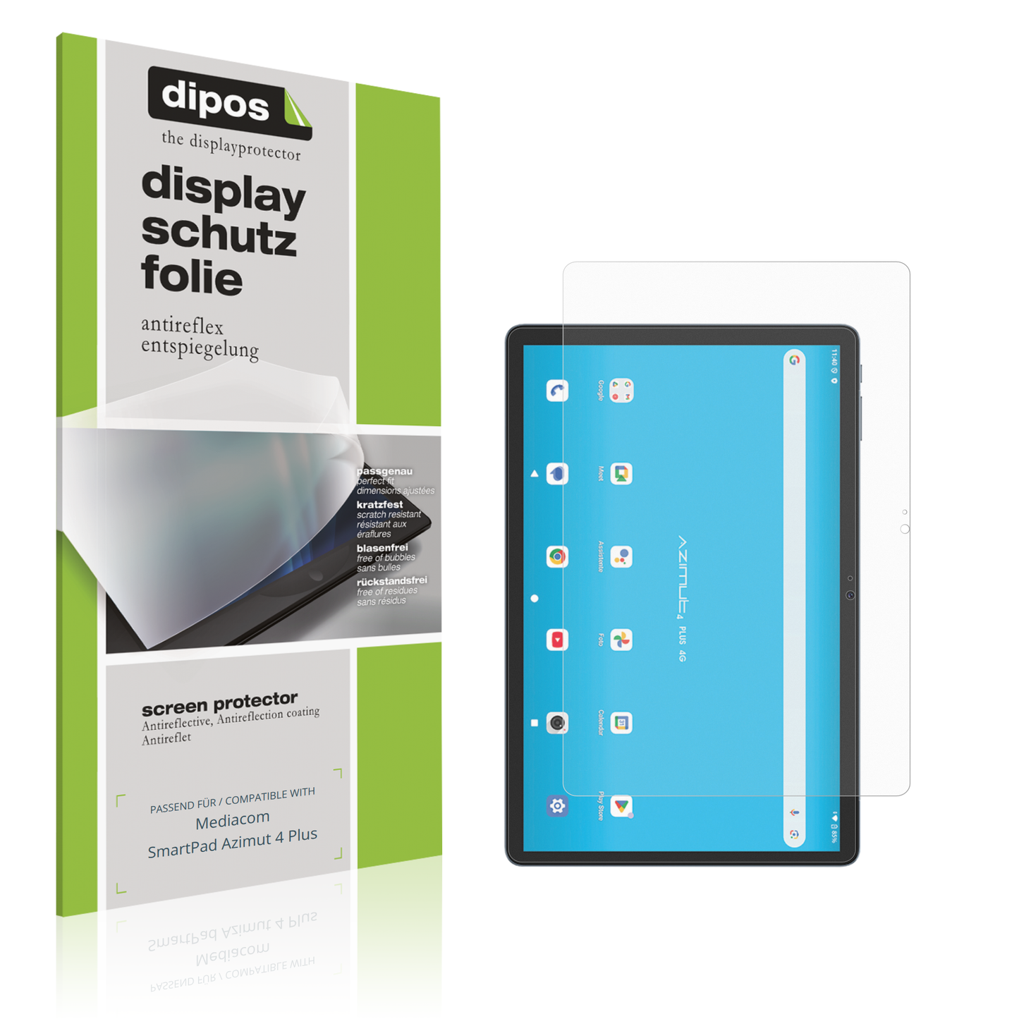Matte Displayschutzfolie von dipos passend für Mediacom SmartPad Azimut 4 Plus, präziser Zuschnitt und blasenfrei montiert