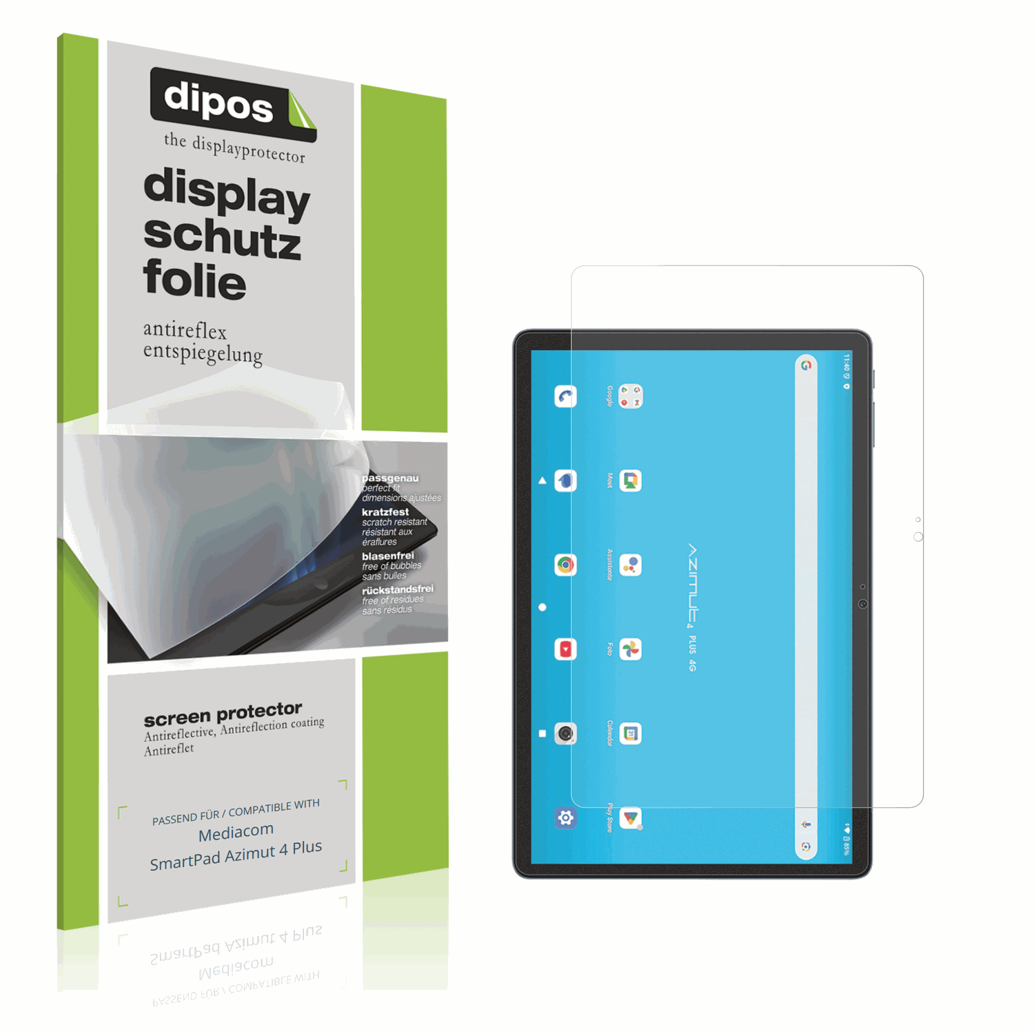 Matte Displayschutzfolie von dipos passend für Mediacom SmartPad Azimut 4 Plus, präziser Zuschnitt und blasenfrei montiert
