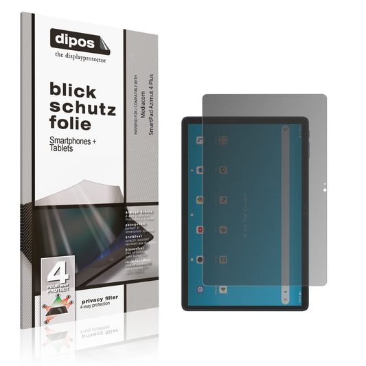 Blickschutzfolie von dipos passend für Mediacom SmartPad Azimut 4 Plus, präziser Zuschnitt und blasenfrei montiert
