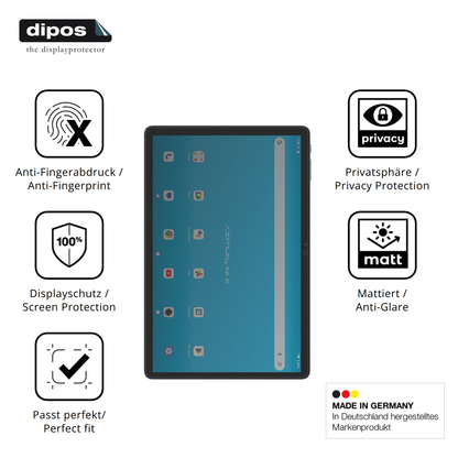 Privatsphäre-Schutz durch Sichtschutz-Folie passend zugeschnitten für Mediacom SmartPad Azimut 4 Plus