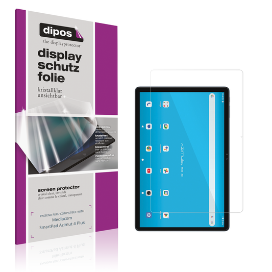 Klare Displayschutzfolie von dipos passend für Mediacom SmartPad Azimut 4 Plus, präziser Zuschnitt und blasenfrei montiert