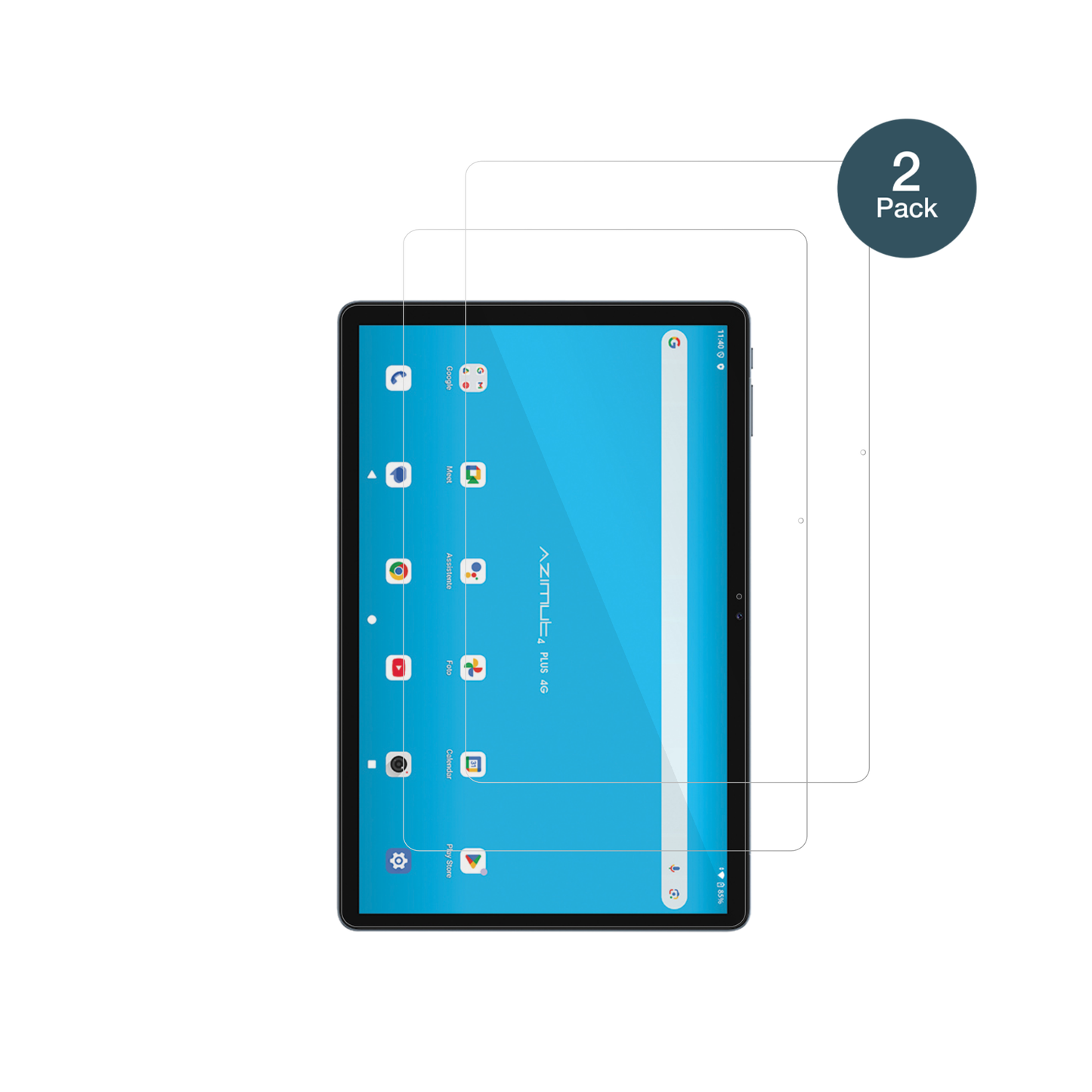MediacomSmartPad Azimut 4 Plus mit aufgebrachter dipos Flex Schutzfolie, glasklare Darstellung ohne Einschränkungen