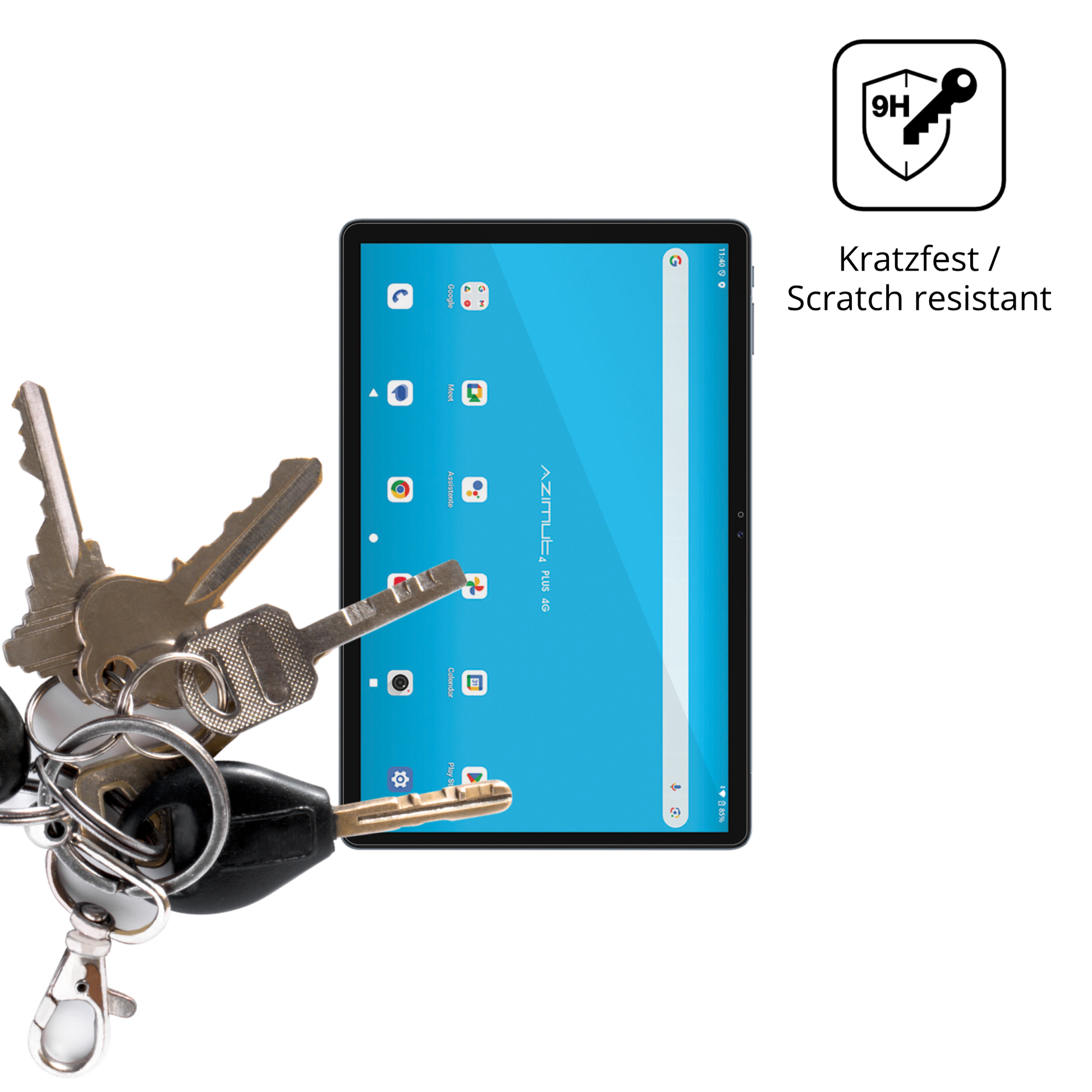 dipos Displayschutz für Mediacom SmartPad Azimut 4 Plus, transparente Oberfläche, perfekte Passform auch für die Rundungen