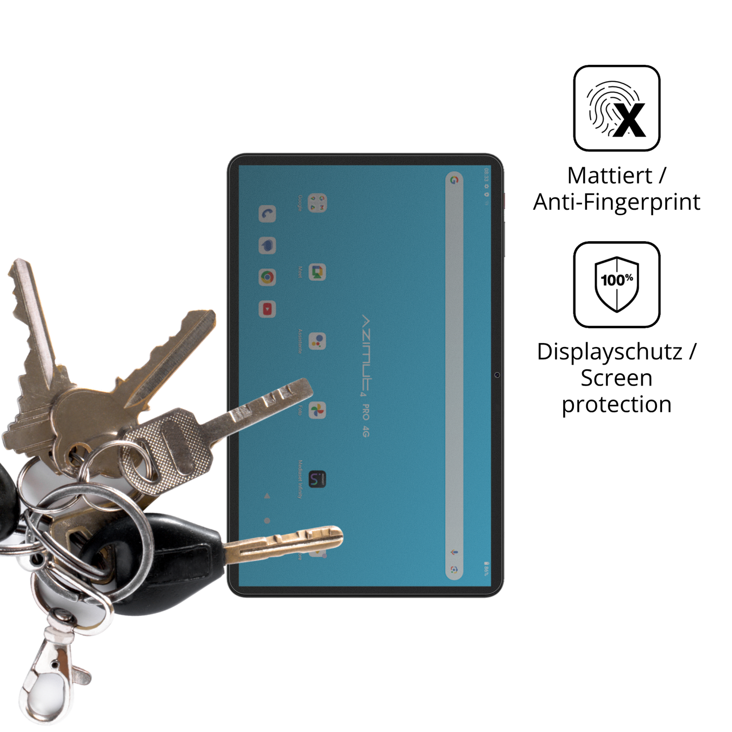 dipos Displayschutz für Mediacom SmartPad Azimut 4 Pro, mattierte Oberfläche, Blickschutzfilter und perfekter Passform