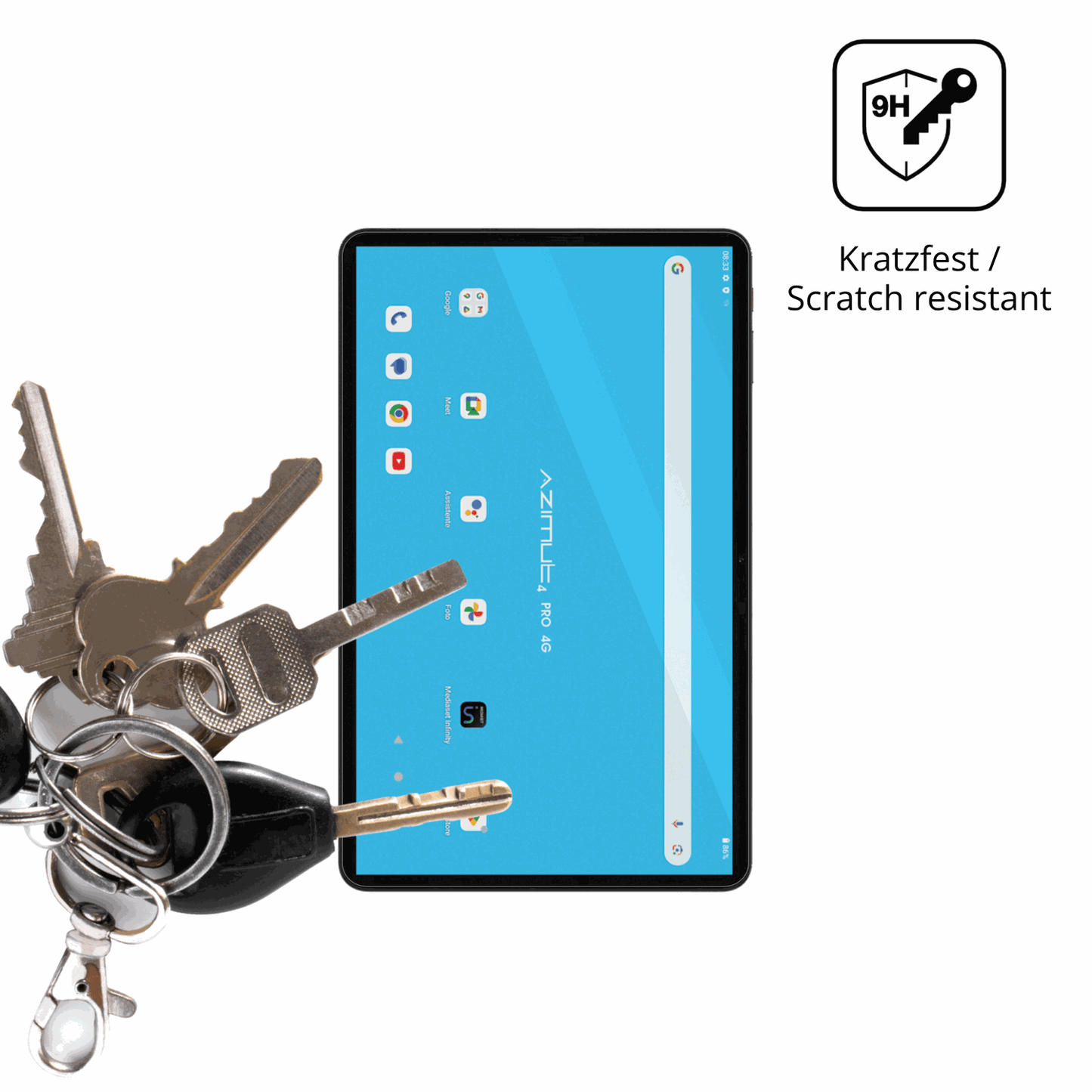 dipos Displayschutz für Mediacom SmartPad Azimut 4 Pro, transparente Oberfläche, perfekte Passform auch für die Rundungen