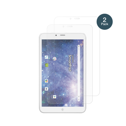 MediacomSmartPad YIO 8 mit aufgebrachter dipos Panzerfolie, die lästige Fingerabdrücke minimiert