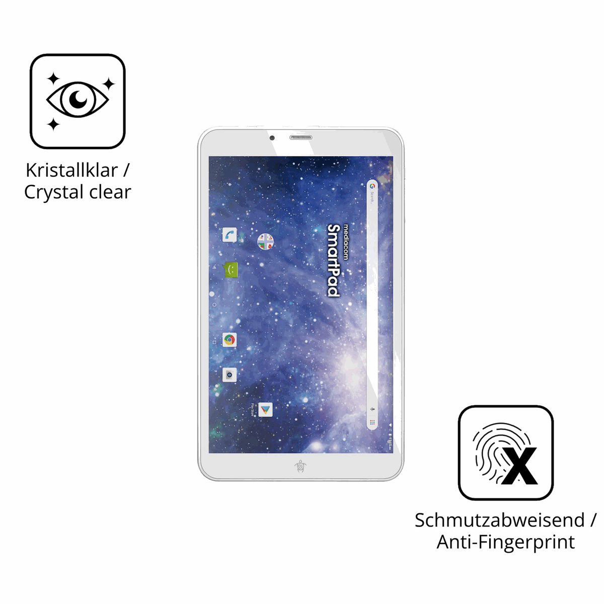 Flexible TPU-Folie passend zugeschnitten für Mediacom SmartPad YIO 8, vollständige Abdeckung