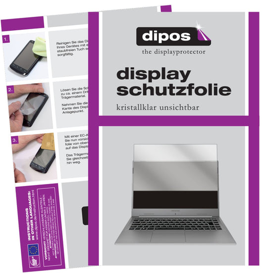 Klare Displayschutzfolie von dipos passend für Medion Akoya S15449, präziser Zuschnitt und blasenfrei montiert