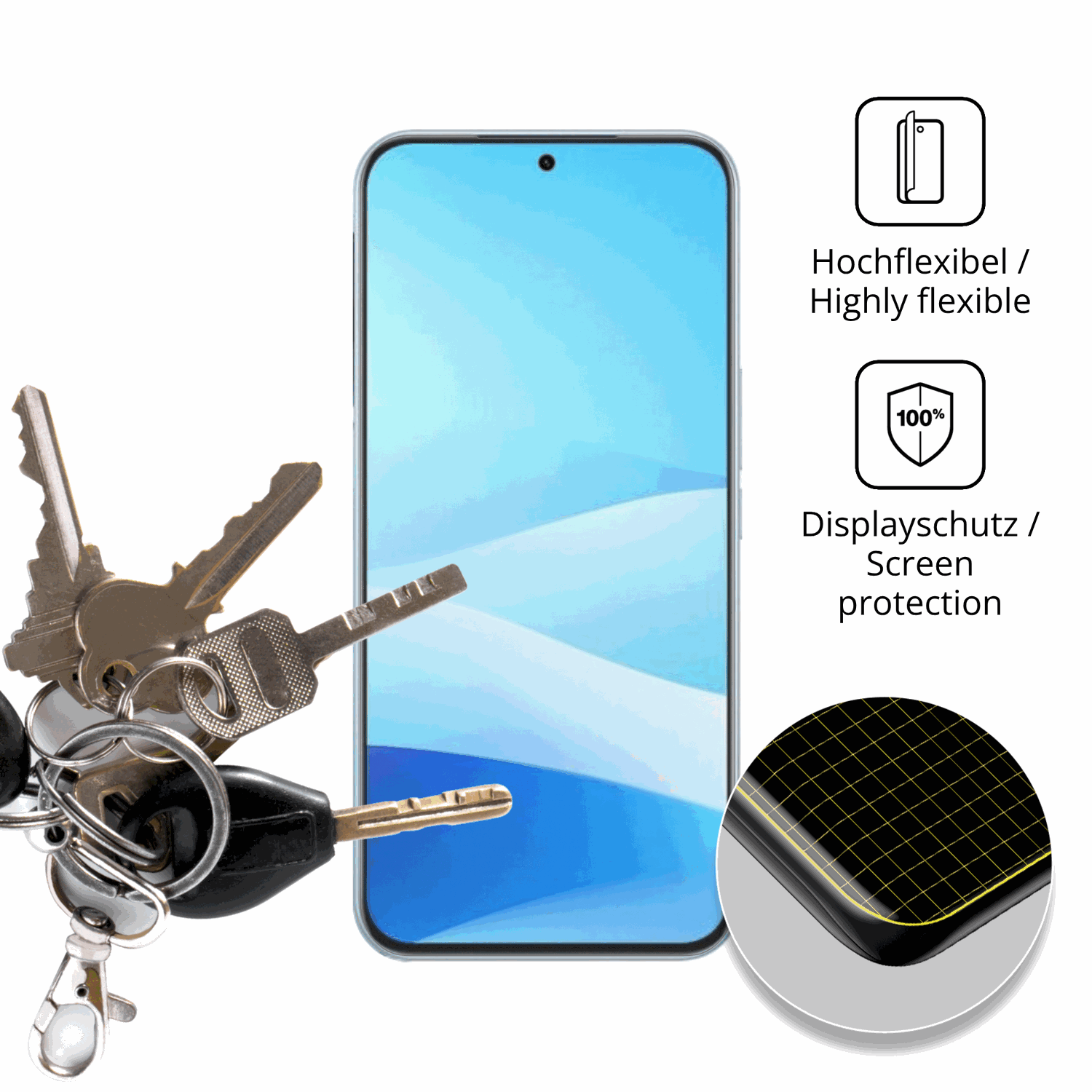 dipos Displayschutz für Meizu Note 16 Pro, transparente Oberfläche, perfekte Passform auch für die Rundungen