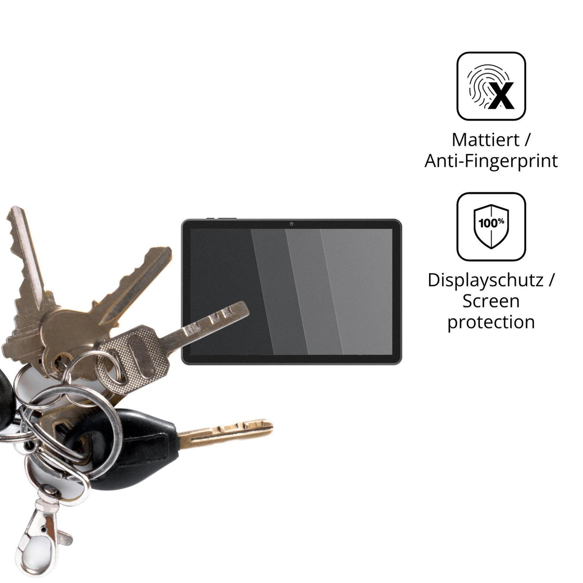 dipos Displayschutz für MENTUME K70, mattierte Oberfläche, Blickschutzfilter und perfekter Passform