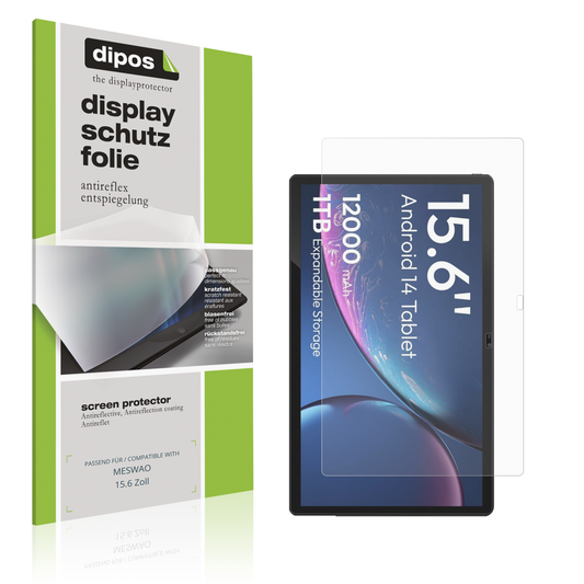 Matte Displayschutzfolie von dipos passend für meswao15.6 zoll, präziser Zuschnitt und blasenfrei montiert