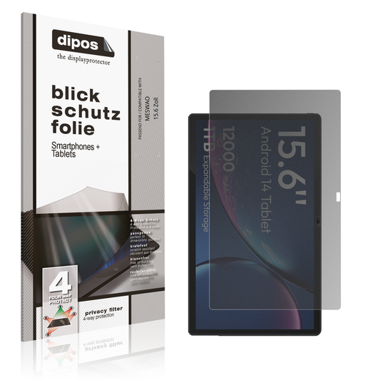 Blickschutzfolie von dipos passend für meswao15.6 zoll, präziser Zuschnitt und blasenfrei montiert
