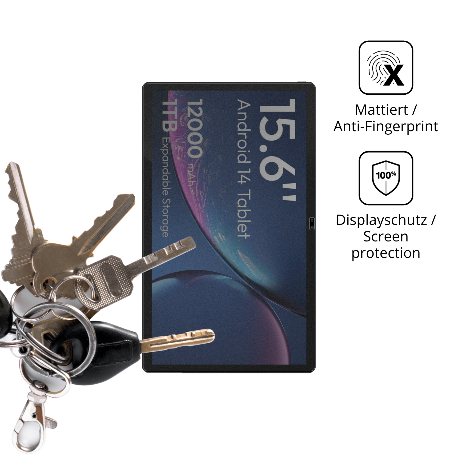 dipos Displayschutz für meswao15.6 zoll, mattierte Oberfläche, Blickschutzfilter und perfekter Passform