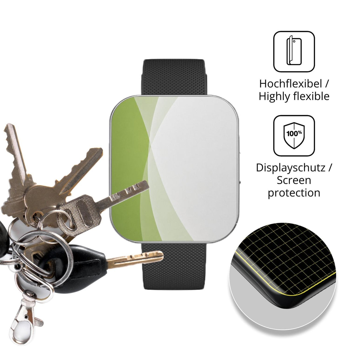dipos Displayschutz für MFVLP A7, transparente Oberfläche, perfekte Passform auch für die Rundungen