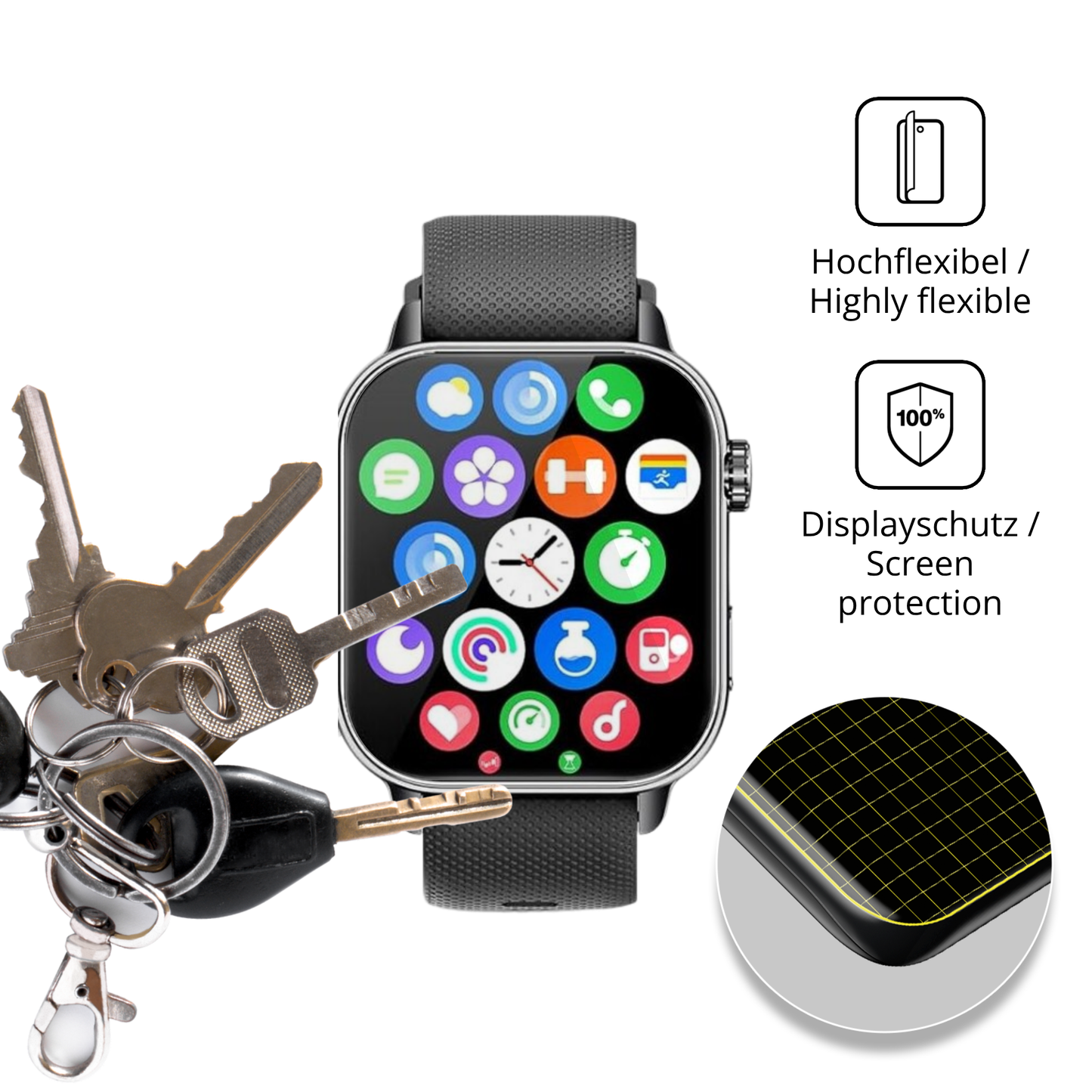 dipos Displayschutz für MFVLP LC210 1.85 Zoll, transparente Oberfläche, geringe Dicke und perfekte Passform