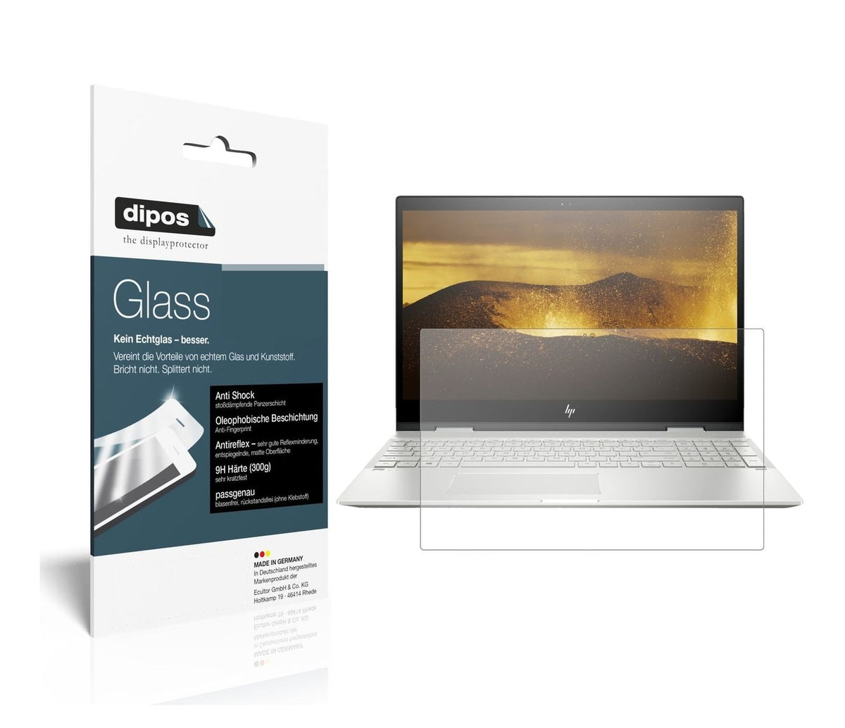1x 9H Schutzfolie matt für HP Envy X360 13.3 Zoll Panzerfolie