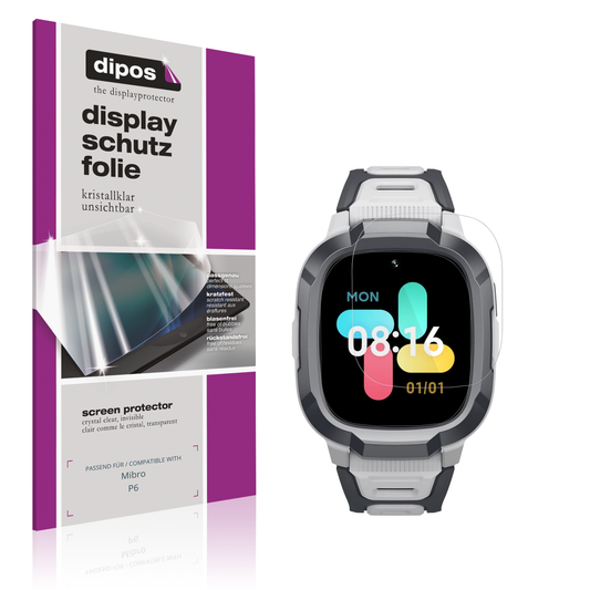 Klare Displayschutzfolie von dipos passend für mibrop6, präziser Zuschnitt und blasenfrei montiert