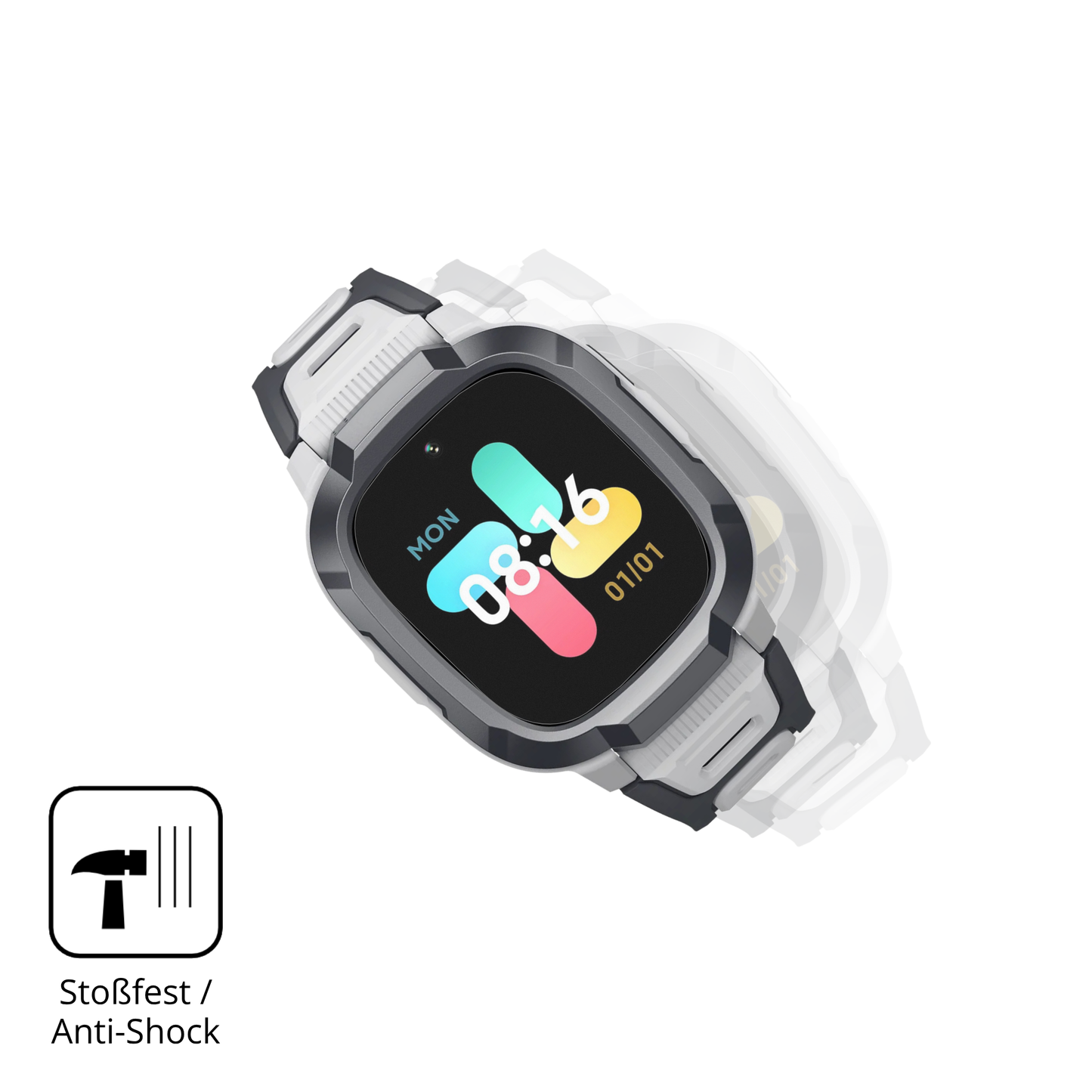 Schutz gegen Kratzer auf dem mibrop6 Glas durch Schlüssel, Stöße gegen die Tischkante oder Stürze