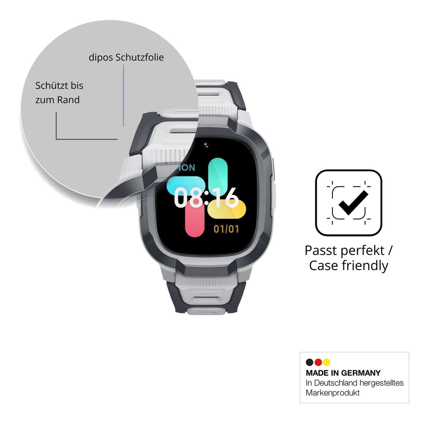 Besonders flexibler Displayschutz mit Anti-Shock-Schicht im Materialmix