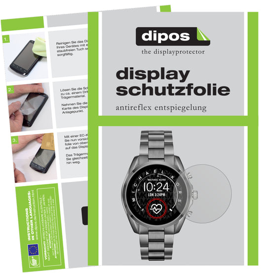 Matte Displayschutzfolie von dipos passend für Michael Kors Bradshaw 2, präziser Zuschnitt und blasenfrei montiert