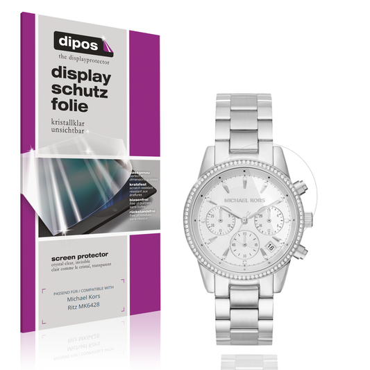 Klare Displayschutzfolie von dipos passend für michael korsritz mk6428, präziser Zuschnitt und blasenfrei montiert