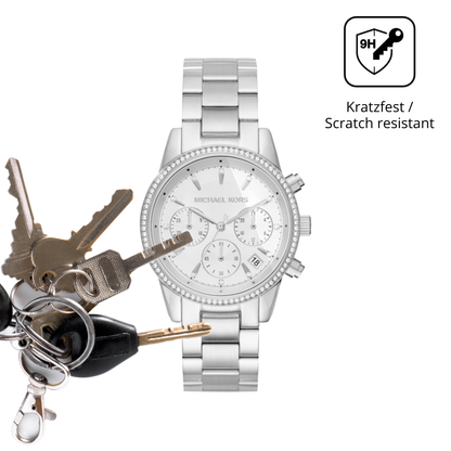 dipos Displayschutz für michael korsritz mk6428, transparente Oberfläche, perfekte Passform auch für die Rundungen