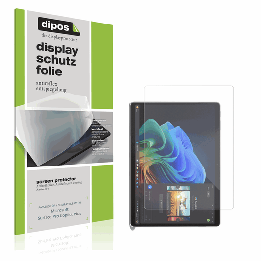 Matte Displayschutzfolie von dipos passend für Microsoft Surface Pro Copilot Plus, präziser Zuschnitt und blasenfrei montiert