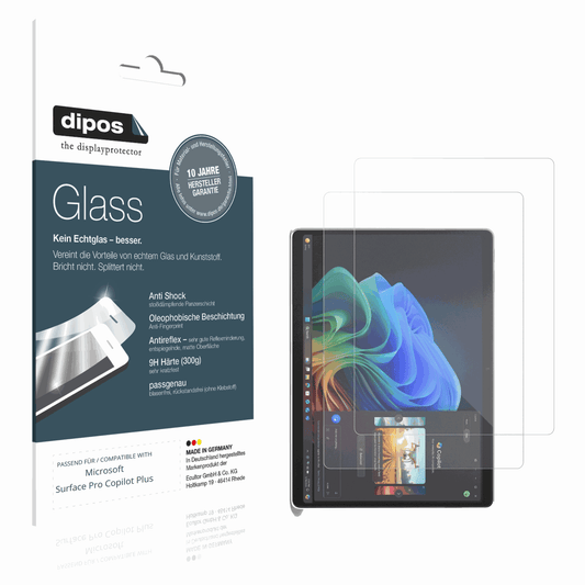 Matte Displayschutzfolie von dipos passend für Microsoft Surface Pro Copilot Plus, 9H kratzfest und blasenfrei montiert