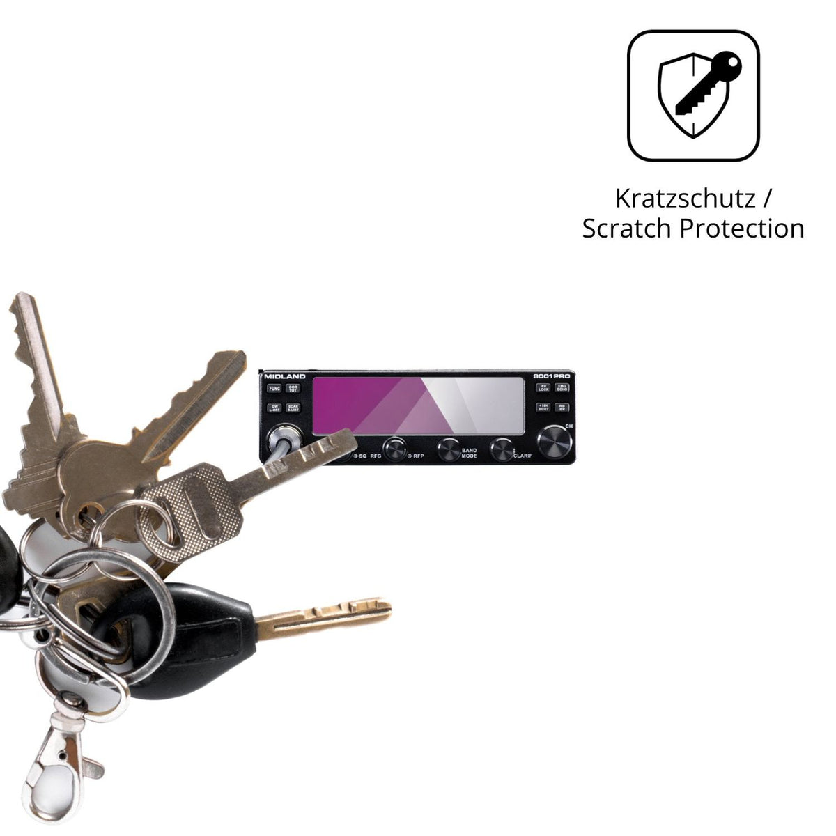 2x Schutzfolie klar für Midland 8001 Pro Display-Schutzfolie