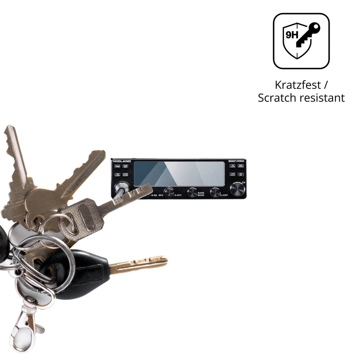 2x 9H Schutzfolie für Midland 8001 Pro Panzerfolie