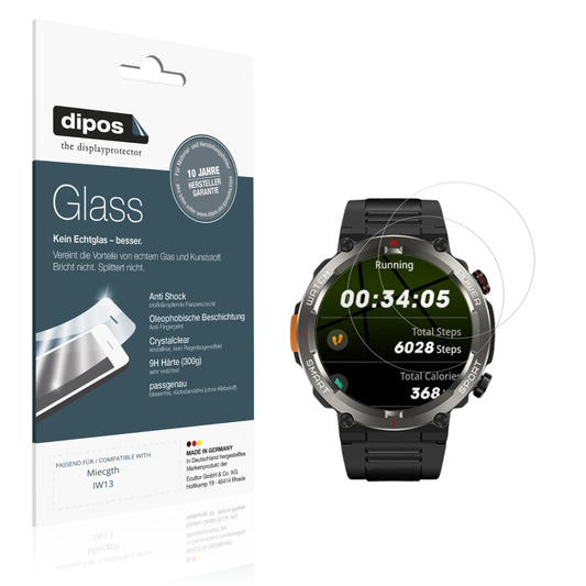 Klare Displayschutzfolie von dipos passend für Miecgth IW13, 9H kratzfest und blasenfrei montiert