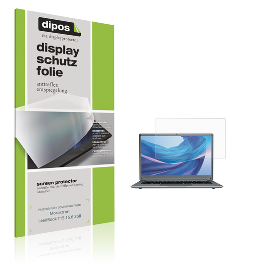 Matte Displayschutzfolie von dipos passend für Morostron LeadBook T15 15.6 Zoll, präziser Zuschnitt und blasenfrei montiert