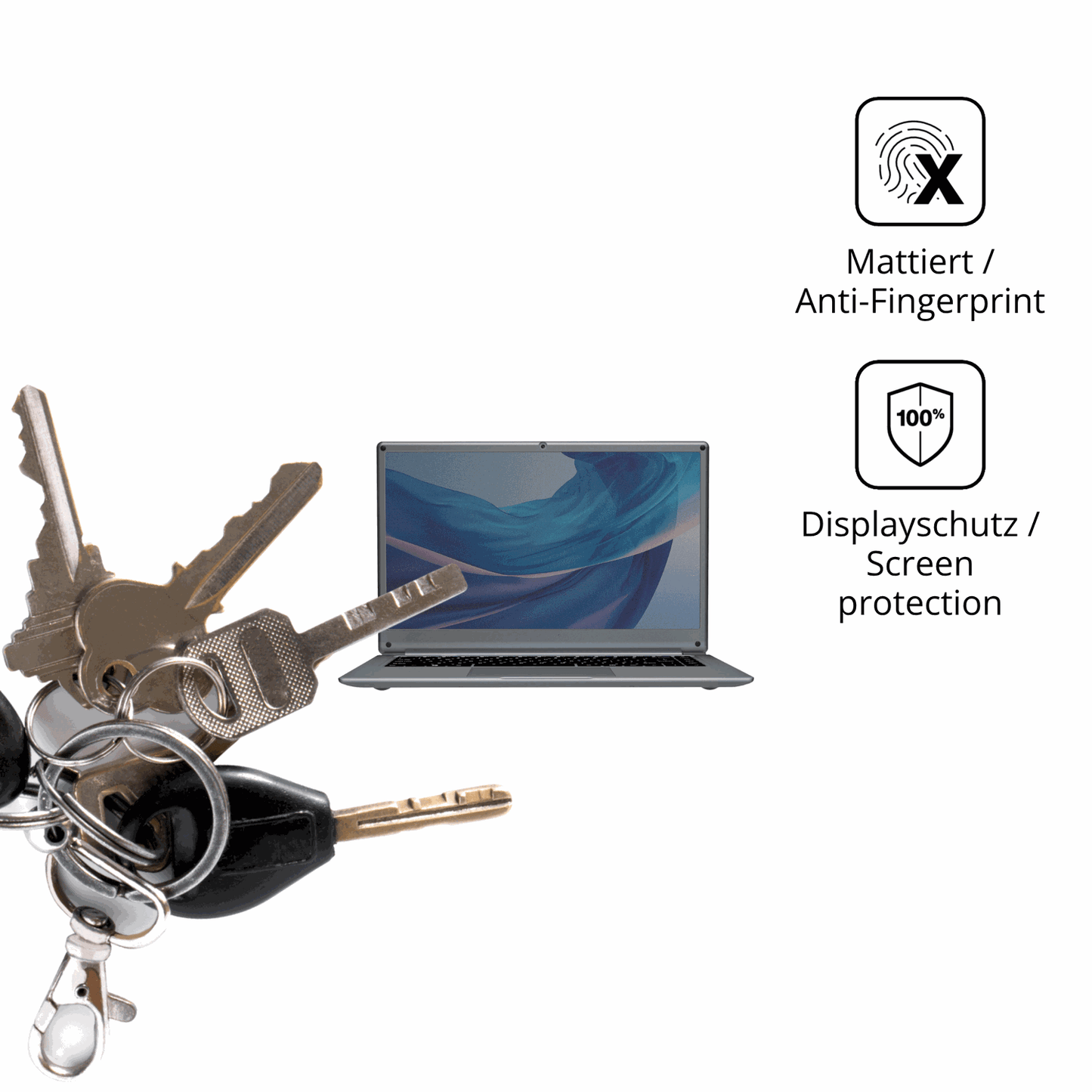 dipos Displayschutz für Morostron LeadBook T15 15.6 Zoll, mattierte Oberfläche, Blickschutzfilter und perfekter Passform