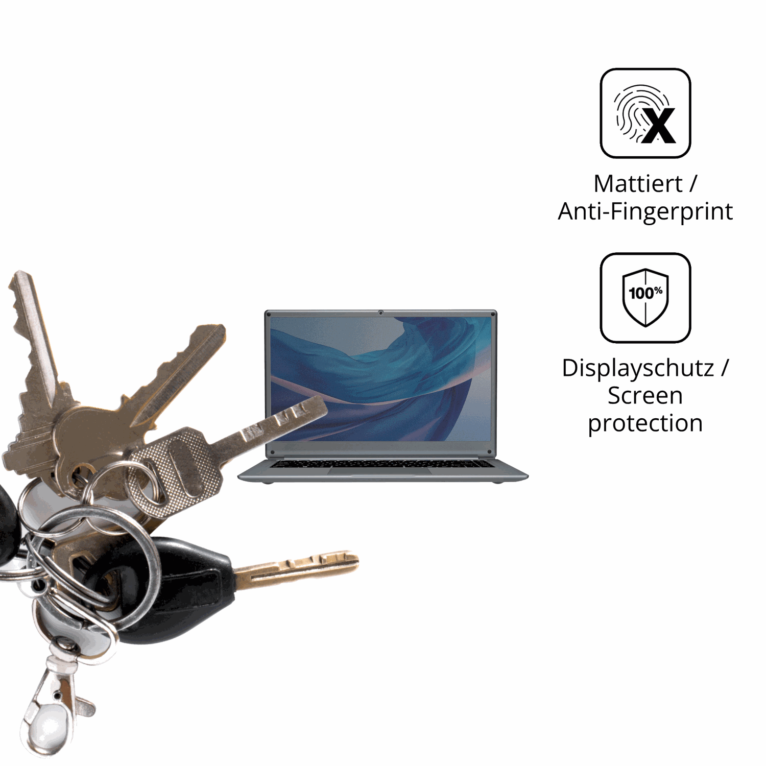 dipos Displayschutz für Morostron LeadBook T15 15.6 Zoll, mattierte Oberfläche, Blickschutzfilter und perfekter Passform