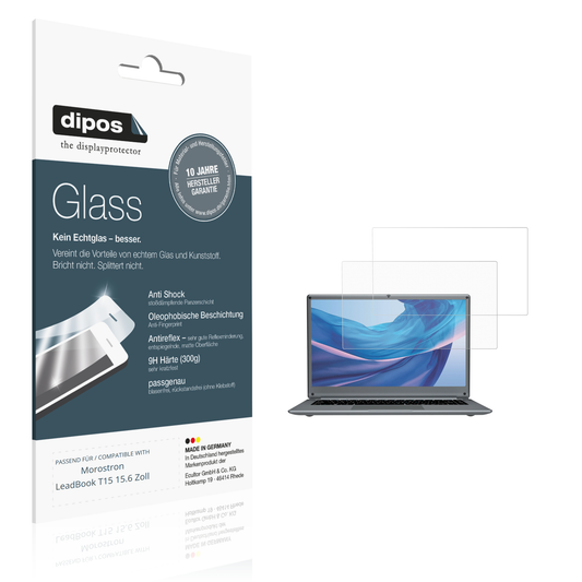 Matte Displayschutzfolie von dipos passend für Morostron LeadBook T15 15.6 Zoll, 9H kratzfest und blasenfrei montiert