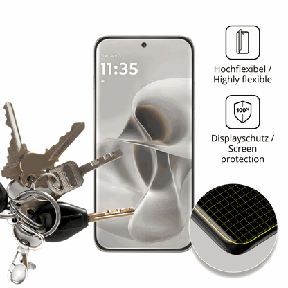 dipos Displayschutz für Motorola Edge 70 Pro, transparente Oberfläche, perfekte Passform auch für die Rundungen