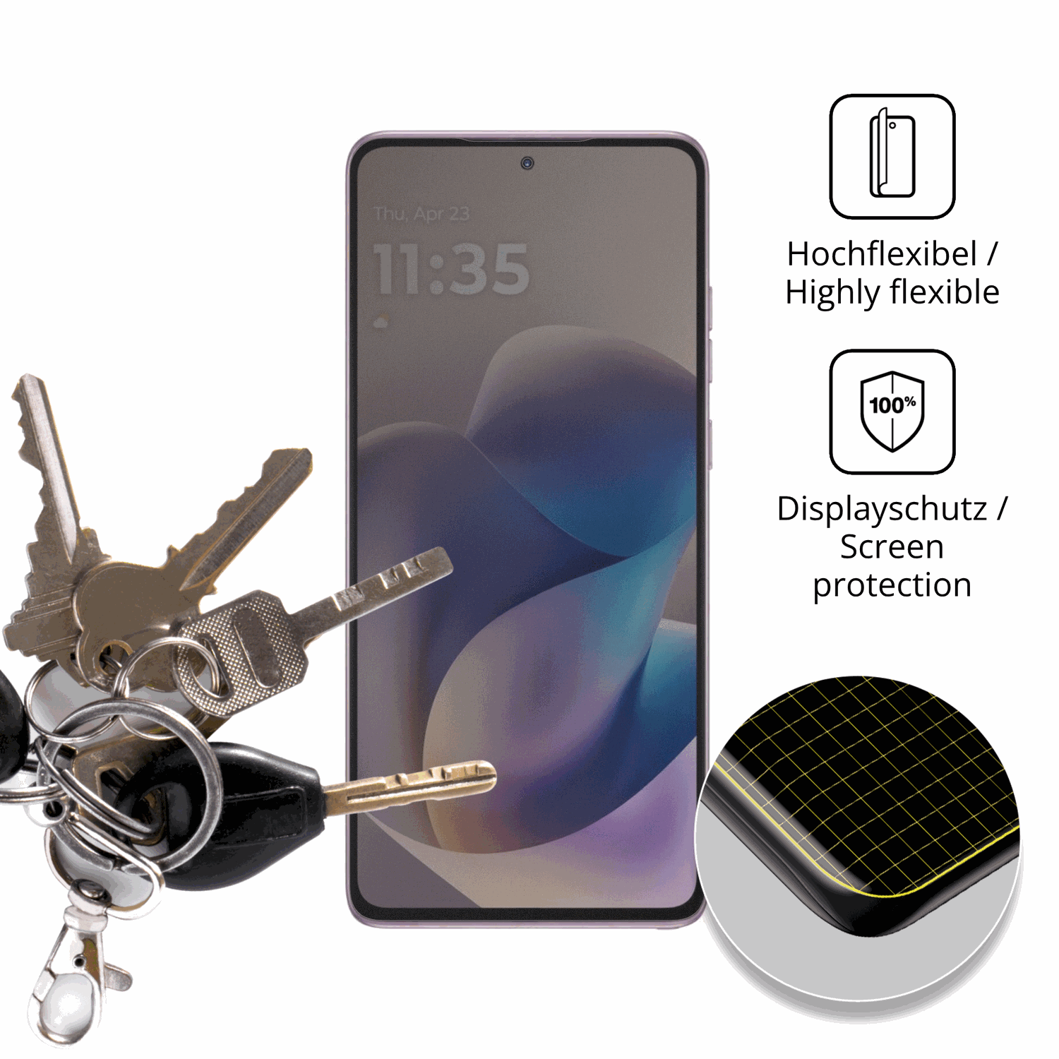 dipos Displayschutz für Motorola Moto G Stylus 5G 2026, mit Blickschutzfilter und perfekter Passform auch für die Rundungen