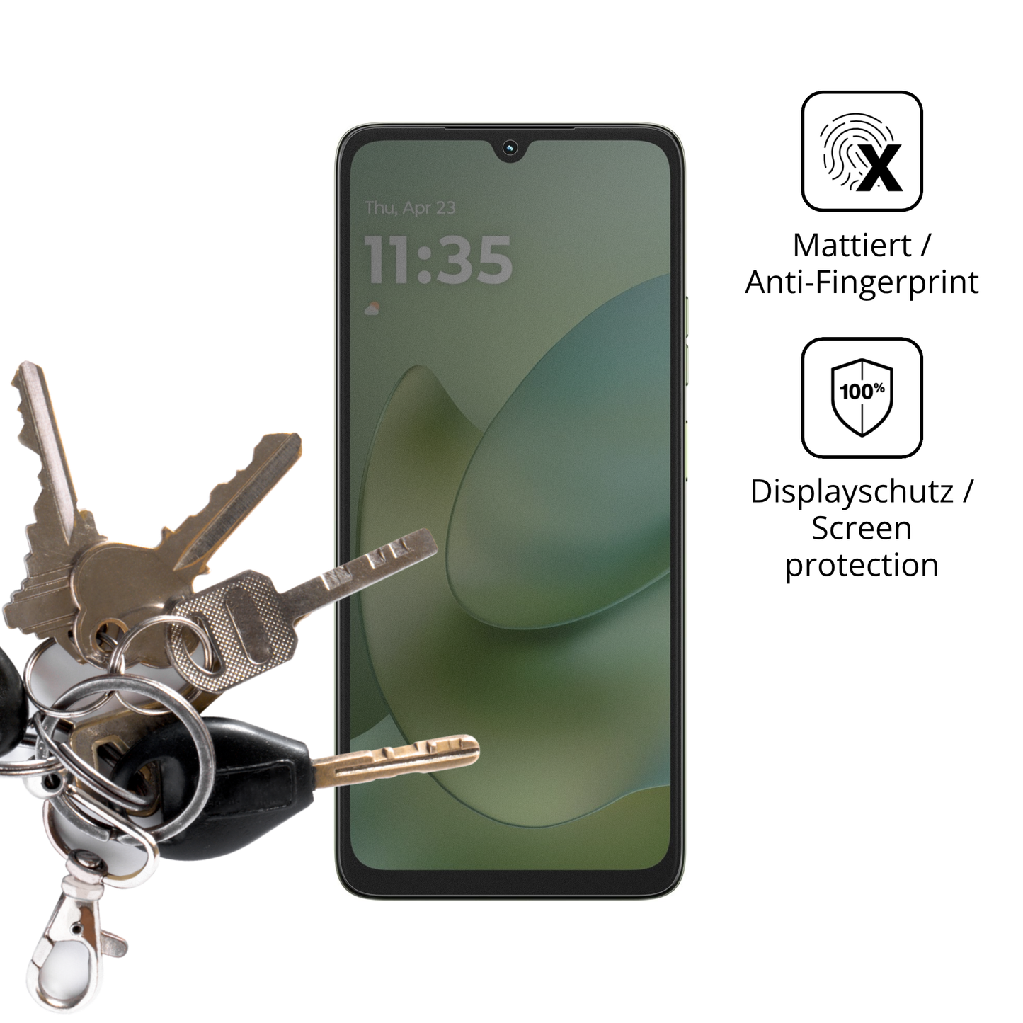 dipos Displayschutz f�r Motorola Moto G06, mattierte Oberfl�che, Blickschutzfilter und perfekter Passform