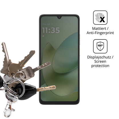 dipos Displayschutz f�r Motorola Moto G06, mattierte Oberfl�che, Blickschutzfilter und perfekter Passform