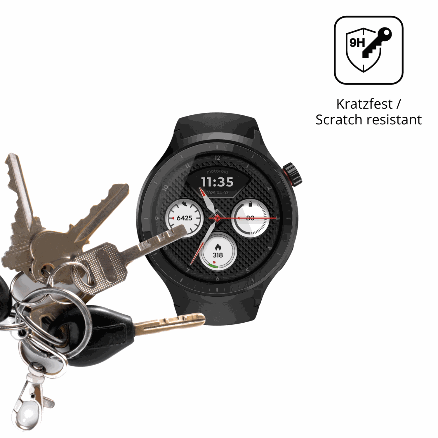 dipos Displayschutz für Motorola Moto Watch 2026 1.43 Zoll, transparente Oberfläche, perfekte Passform auch für die Rundungen