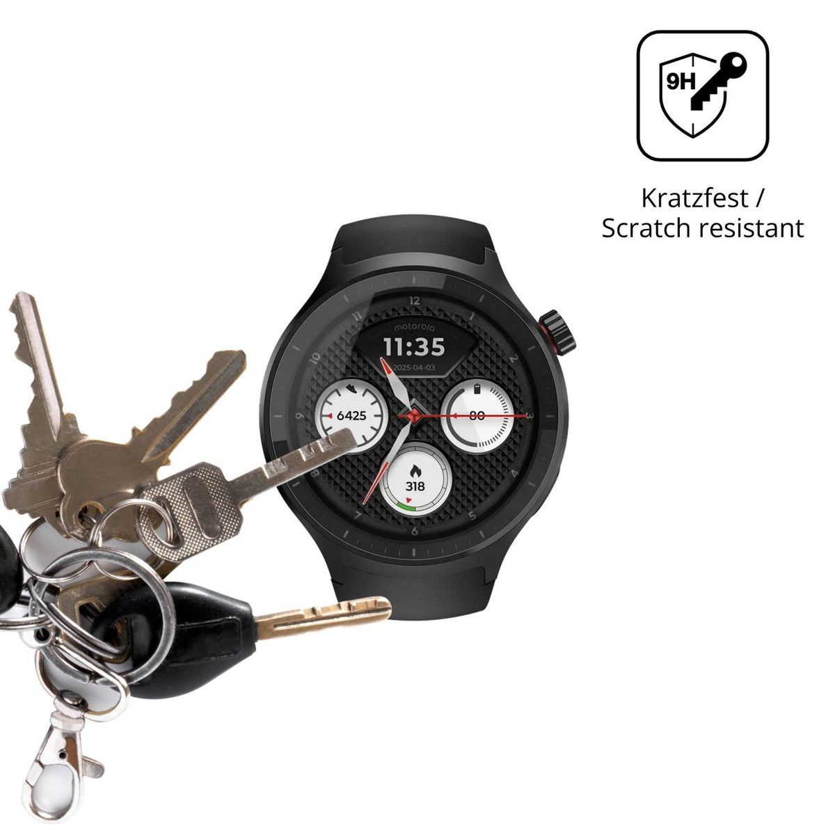 dipos Displayschutz für Motorola Moto Watch 2026, transparente Oberfläche, perfekte Passform auch für die Rundungen