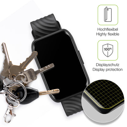 dipos Displayschutz für Motorola Moto Watch 40, transparente Oberfläche, perfekte Passform auch für die Rundungen