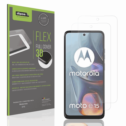 Matte Displayschutzfolie von dipos passend für Motorola E15, 100% Displayabdeckung und blasenfreie Montage