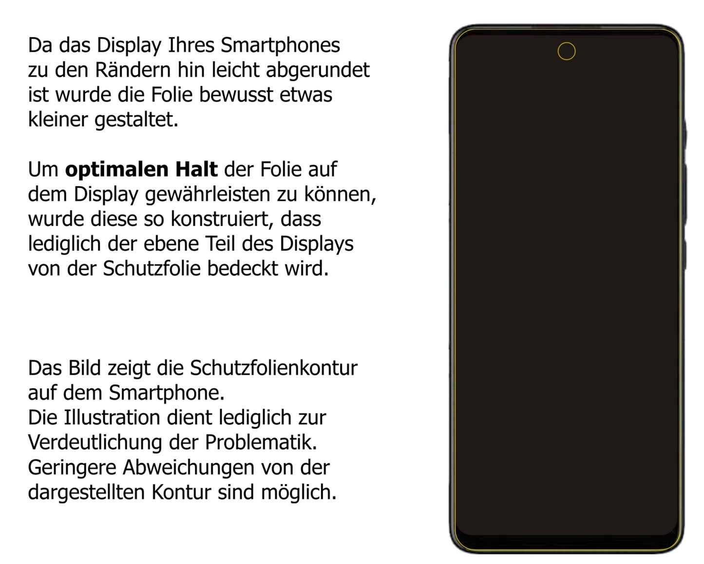 Schutzfolie mit optimaler Passform, zur Verwendung mit Hüllen geeignet