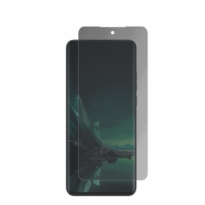 MotorolaEdge 40 Neo mit aufgebrachter dipos Flex Schutzfolie, die seitliche Einblicke blockiert