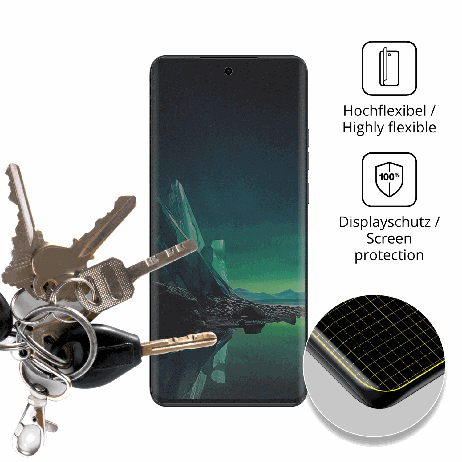 dipos Displayschutz für Motorola Edge 40 Neo, mit Blickschutzfilter und perfekter Passform auch für die Rundungen